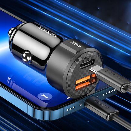 Ładowarka samochodowa Toocki Usb Usb-c 75W Qc Pd - zdjęcie 3