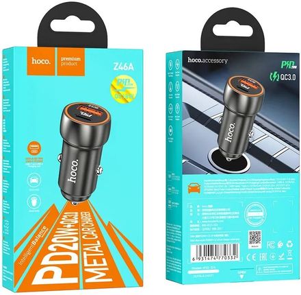 Hoco ładowarka samochodowa Typ C Usb QC3.0 Power - zdjęcie 3