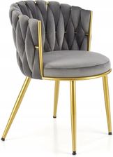 Zdjęcie Halmar Krzesło Glamour K517 Velvet Szare Złote - Wojnicz