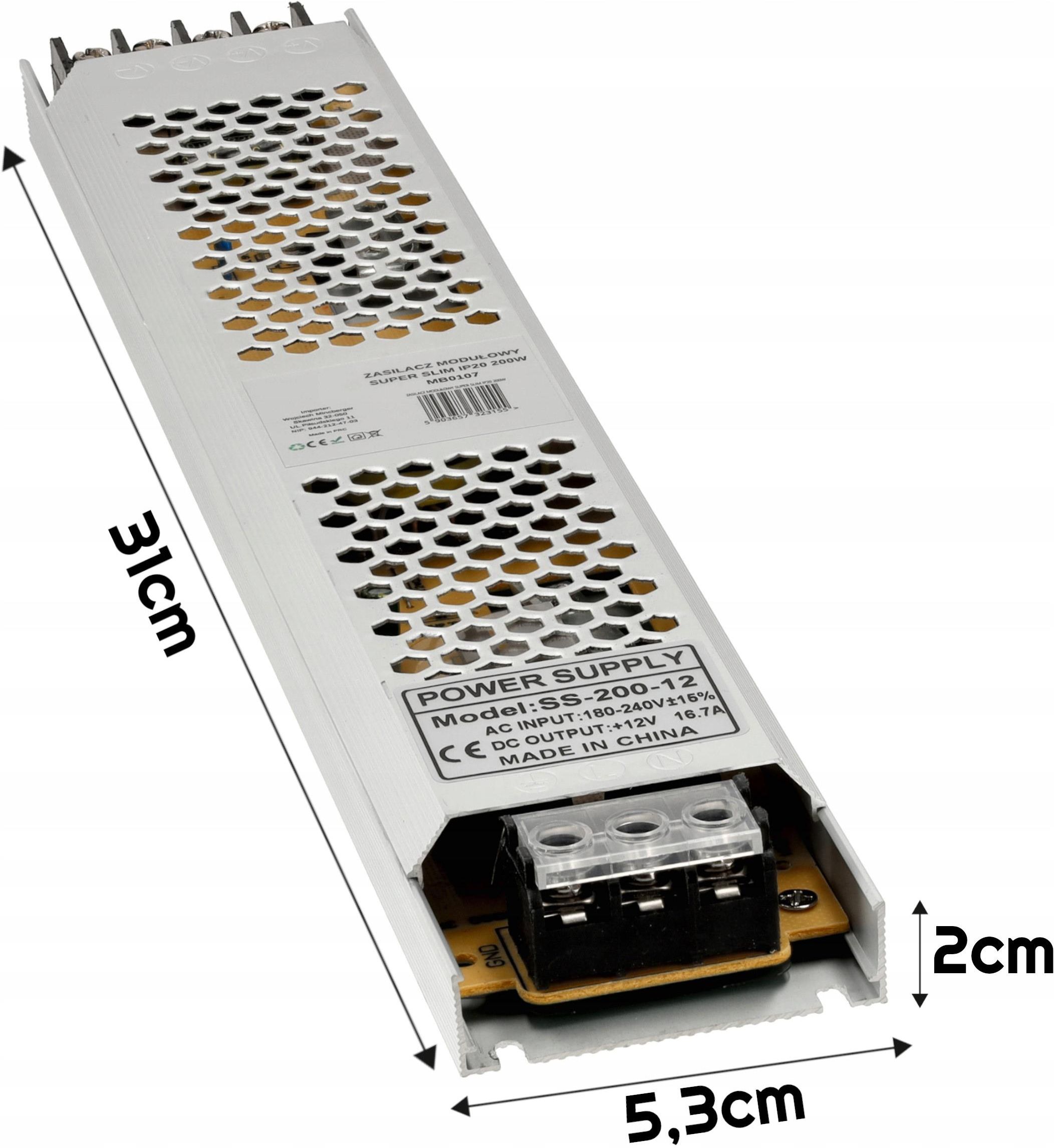 Berge Zasilacz Do Taśm Led Slim 12V 16A 200W Ip20 Opinie i atrakcyjne