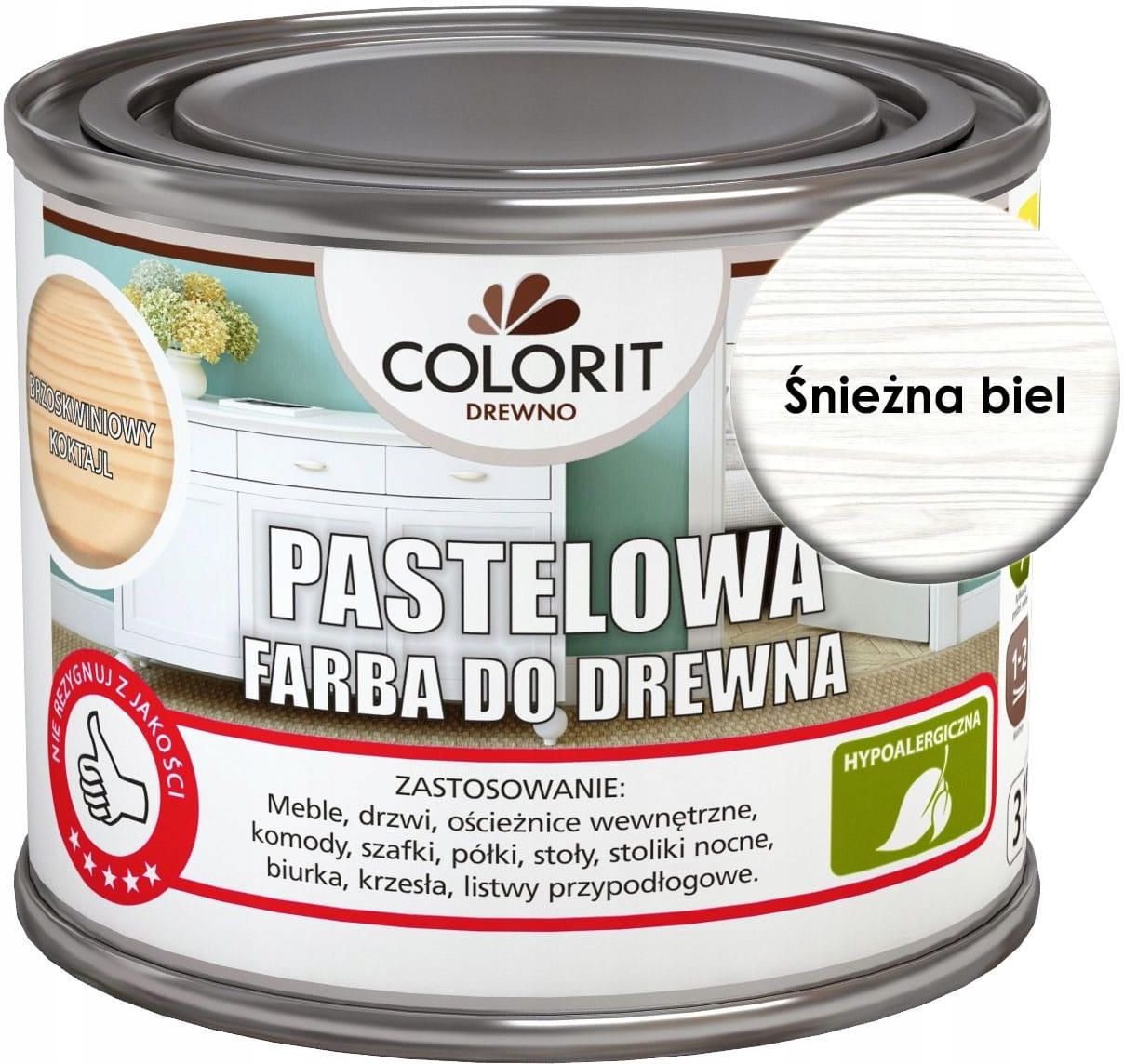 Farba Colorit Pastelowa Farba Drewna Śnieżna Biel 375ml Opinie i ceny