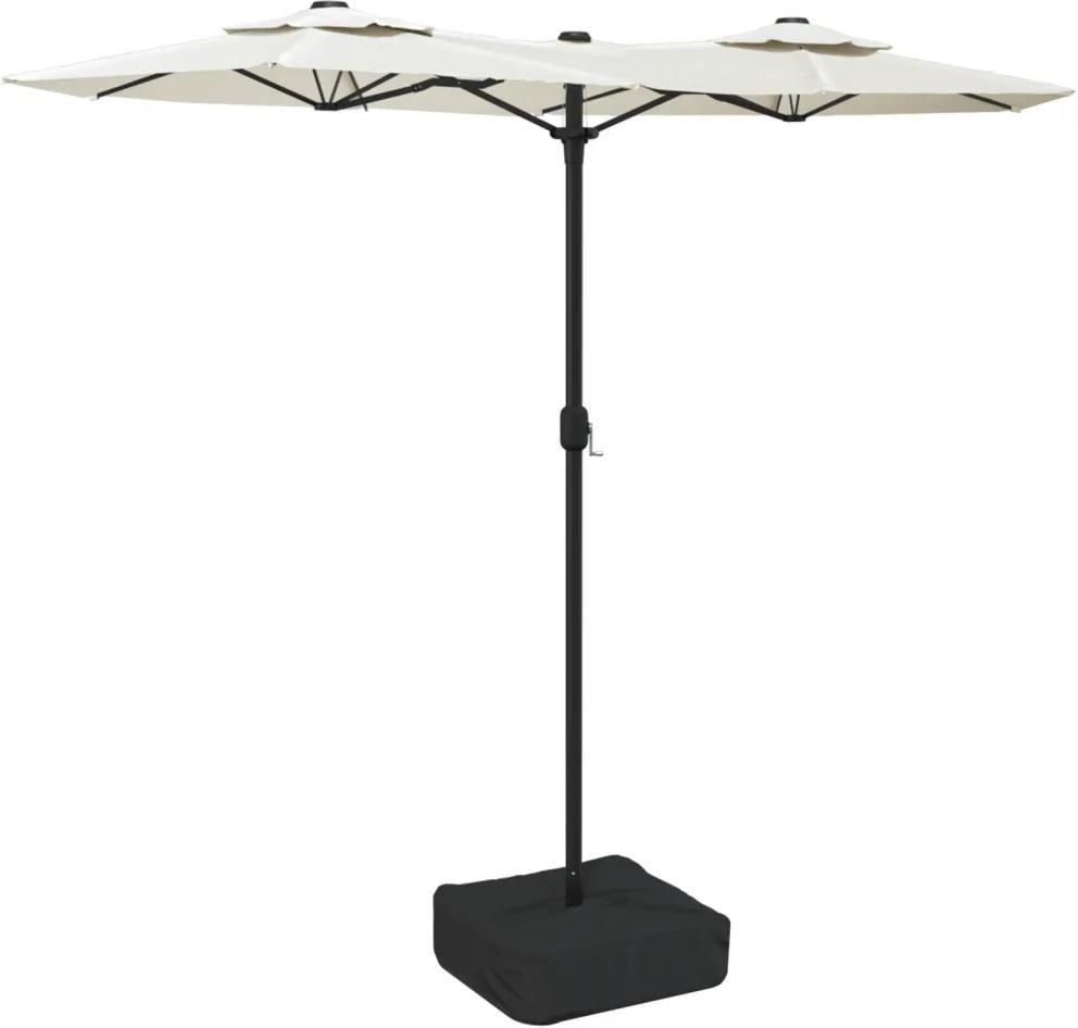 Parasol Ogrodowy Vidaxl Parasol Ogrodowy Podw Jny Z Led Piaskowa Biel