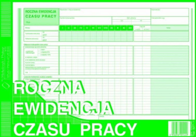 Michalczyk I Prokop 527 1 Rec Roczna Ewid Czasu Pr Pracy Ceny I