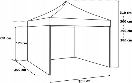 Namiot Handlowy Ekspresowy 3X3mZielony 3 Ściany - zdjęcie 5