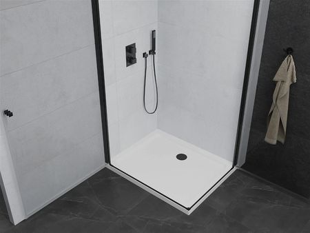 Mexen Pretoria Duo 90x80cm Transparent Czarny + Brodzik Flat 852-090-080-70-02-4010B - zdjęcie 2