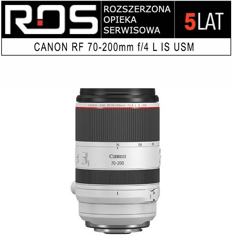 Zdjęcie Canon Rozszerzona opieka serwisowa dla RF 70-200 mm f/4 L IS USM na 5 lat (SE4318C005AA-5) - Warszawa