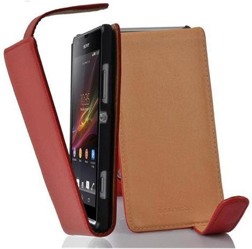 Cadorabo Flip Case Do Sony Xperia Sp Pokrowiec W Piekła Czerwień Etui