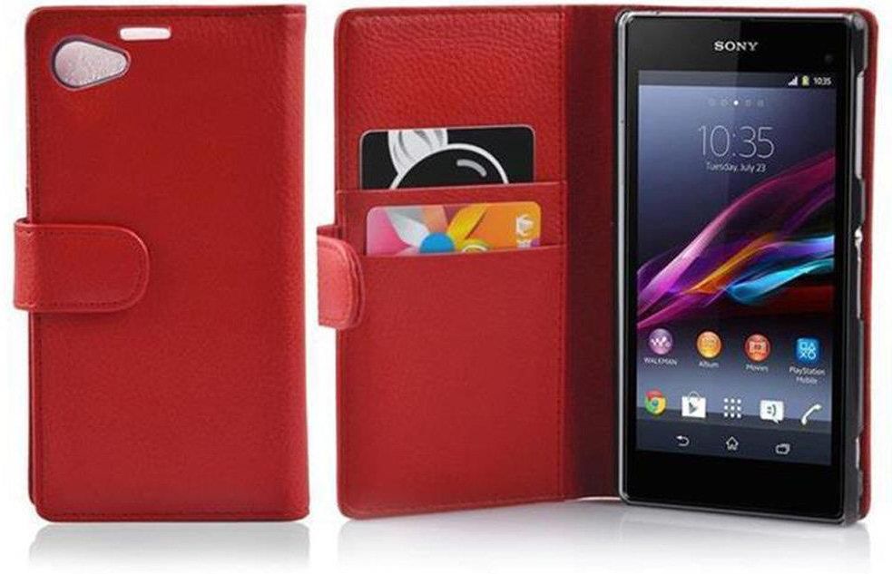 Cadorabo Etui Do Sony Xperia Z Compact W Piek A Czerwie Pokrowiec