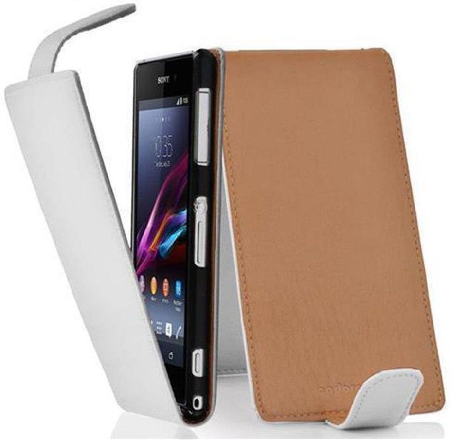 Cadorabo Flip Case Do Sony Xperia Z1 Compact Pokrowiec W Biały