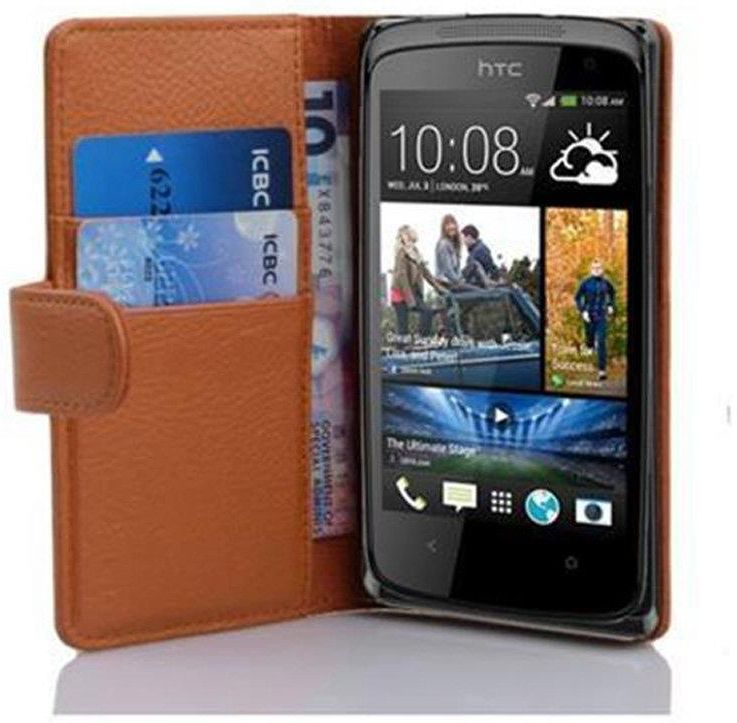 Cadorabo Etui Do Htc Desire 500 W Brązowy Koniak Pokrowiec Etui na