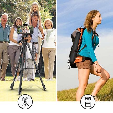 4Kom Pl 4Kom Pl Statyw Uniwersalny Alogy Tripod Stand Do Telefonu Stojak Do Gopro Z Pilotem Bluetooth Torbą - zdjęcie 6