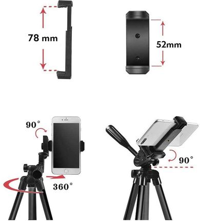 4Kom Pl 4Kom Pl Statyw Uniwersalny Alogy Tripod Stand Do Telefonu Stojak Do Gopro Z Pilotem Bluetooth Torbą - zdjęcie 3