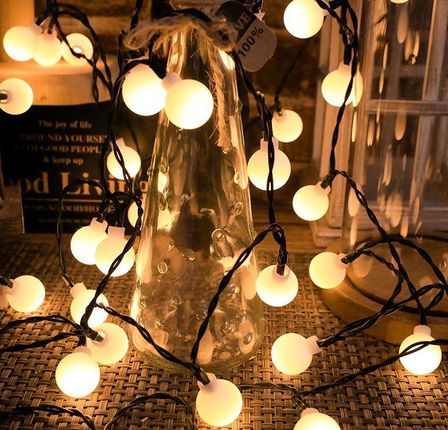 Zolta Girlanda Świetlna Ogrodowa 15M Lampki Led Kulki 0000014205Ciepla - zdjęcie 2