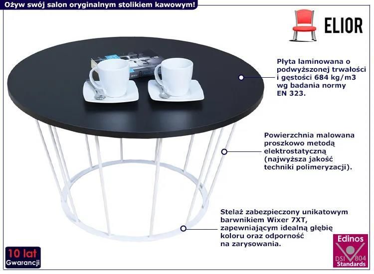 Elior Stolik Kawowy Z Metalowym Stela Em Czarny Savik X Opinie