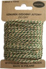 Zdjęcie Sznurek Ozdobny Prezentowy Jutowy Zielony 15Mb - Koźmin Wielkopolski