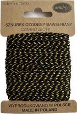 Zdjęcie Sznurek Ozdobny Prezentowy Czarno Złoty 15Mb - Witkowo