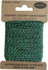 Zdjęcie Sznurek Ozdobny Bawełniany Zielono Fioletowy 15Mb - Witkowo