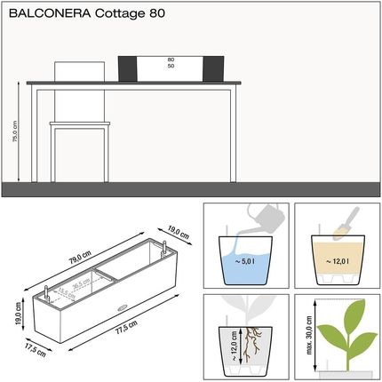 Lechuza Balconera Cottage 80 granit 3-15612 - zdjęcie 2