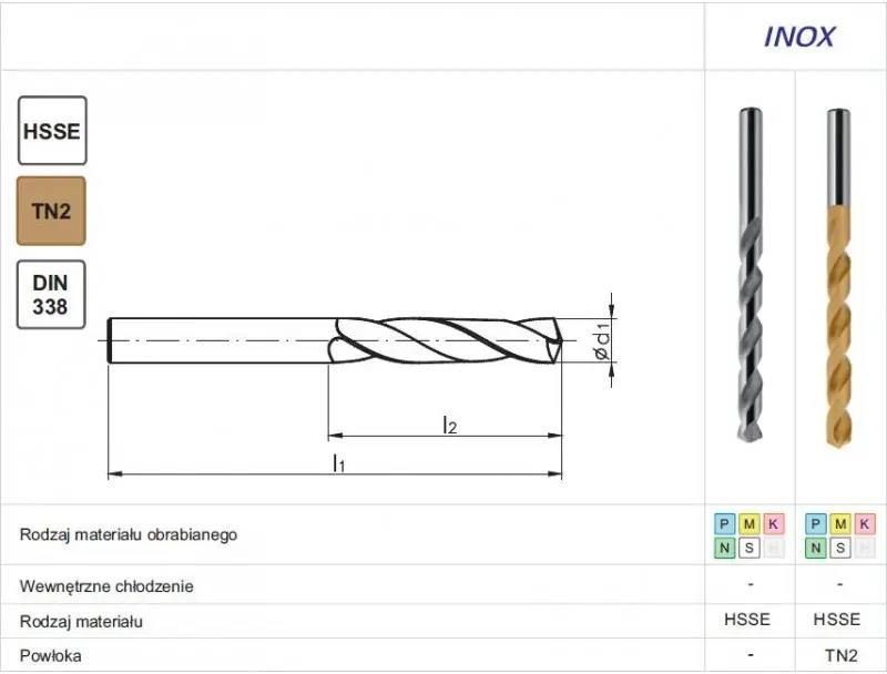 Wiertło Fanar Wiertlo Nwka Fi 14 50 114 169Mm Hsse Tin Szlfiowane Inox