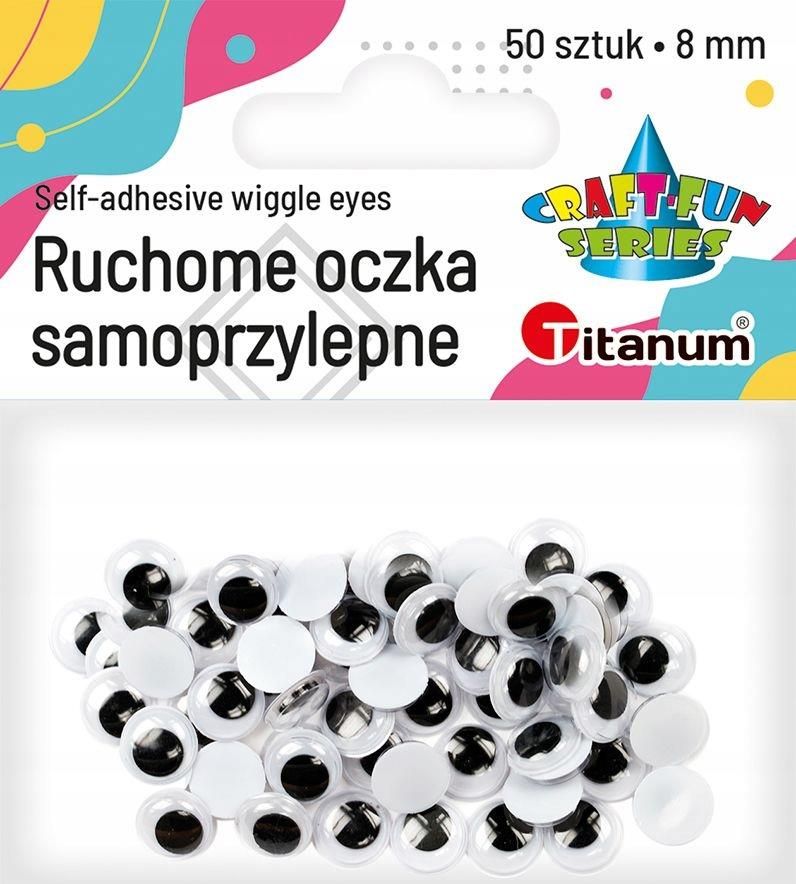 Titanum Ruchome Oczy Samoprzylepne Średnica 8mm 50 Szt 1579640300