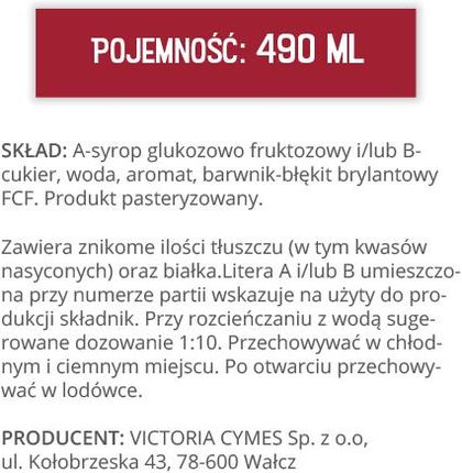 Victoria'S Syrop Barmański Blue Curacaoo 490Ml - zdjęcie 3