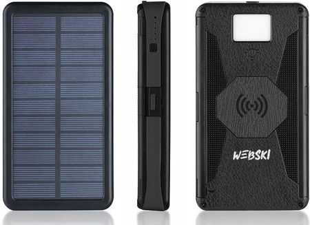 Webski Powerbank Solarny Indukcyjny 4 Panele 20000Mah Led - zdjęcie 2