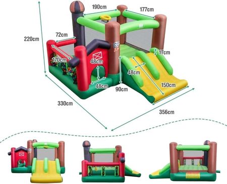 Costway Dmuchany Zamek 356X330 220Cm Z Dmuchawą - zdjęcie 3