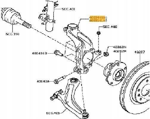 Nissan Zwrotnica Piasta Prawy Przód Qashqai Ii J11 Opinie i ceny na