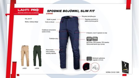 Lahti Pro Spodnie Bojówki Granatowe L Ce Lahti - zdjęcie 2