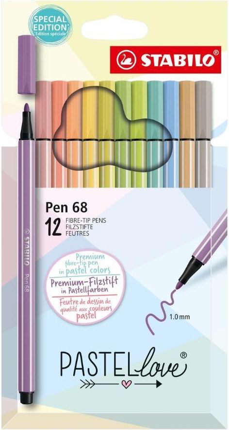 Zdjęcie Stabilo Pen 68 Zestaw Pastelowych Flamastrów 12 Kolorów - Kolbuszowa