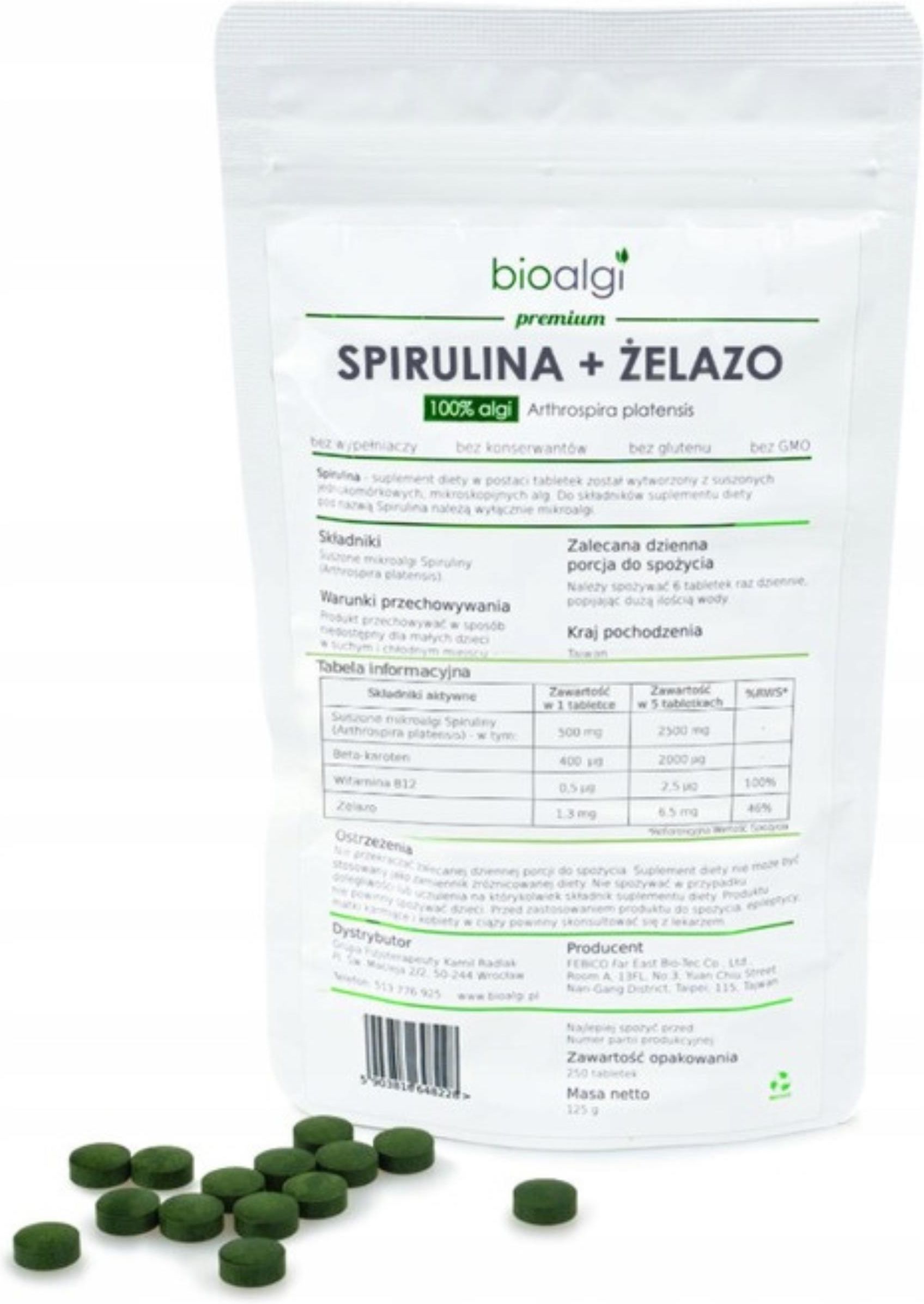 Preparat Medycyny Naturalnej Bioalgi Spirulina Elazo Tabl Opinie