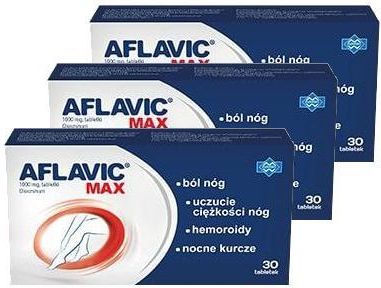 AFLAVIC MAX 1000 mg 3 x 30 tabl na żylaki Opinie i ceny na Ceneo pl