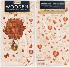 Zdjęcie Cozywood Koperta Upominkowa Drewniana Ślub Balon Motyle 133574 - Zduny