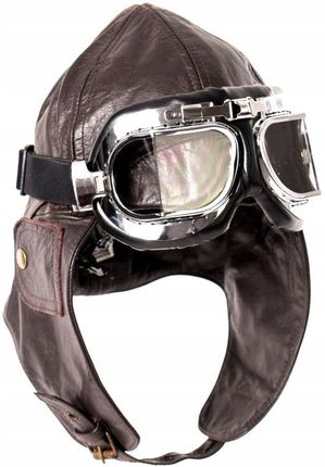 Mil-Tec Czapka Pilotka Na Motocykl Skórzana Brązowa M - zdjęcie 3