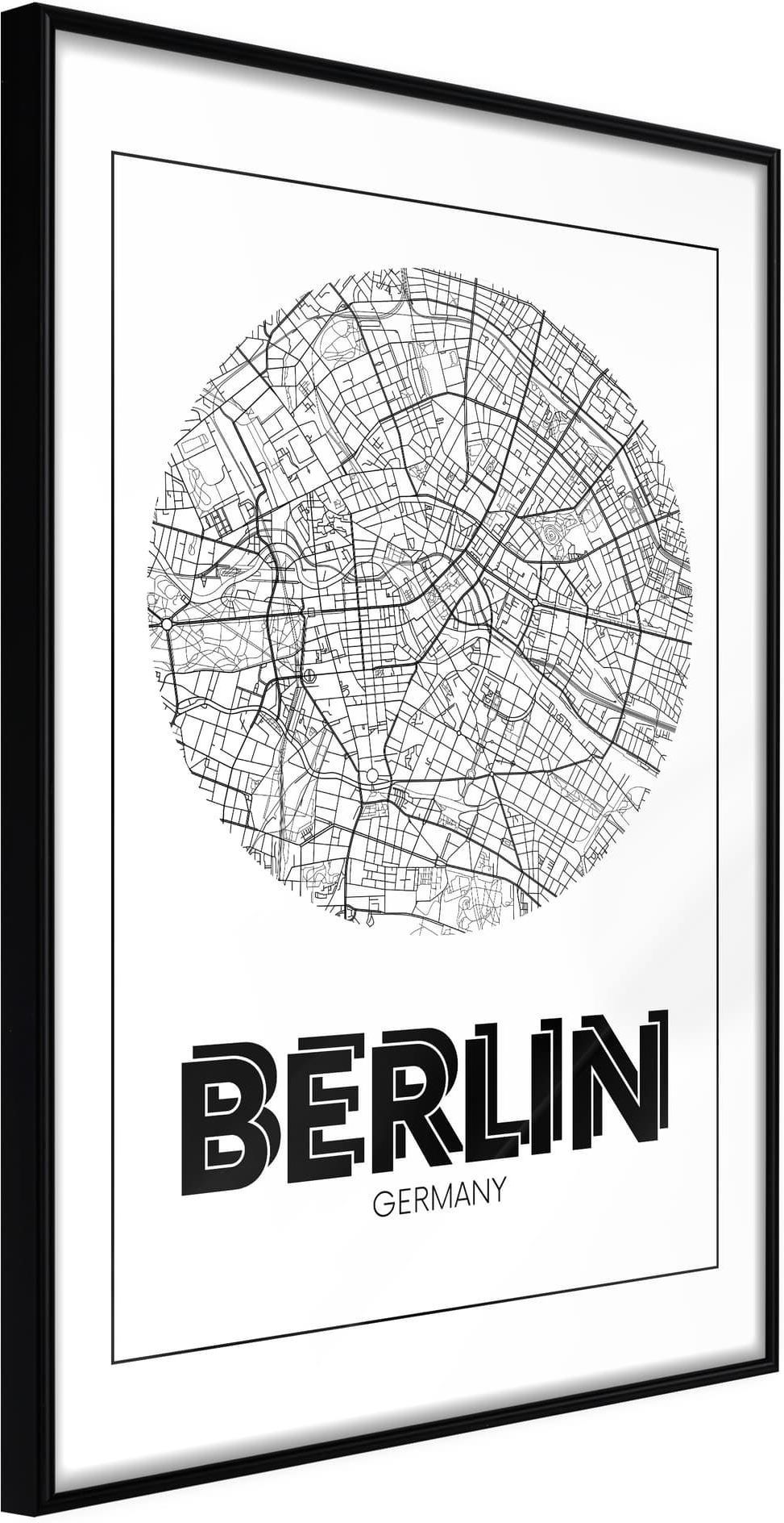 Artgeist Plakat Plan miasta Berlin okrągły rozmiar 20x30