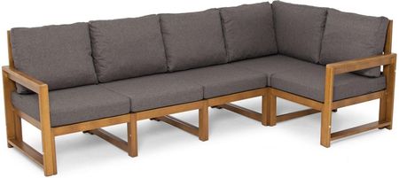 Edomator Sofa Ogrodowa Narożna Malta 5-Osobowa Brązowy Grafit Ogród Taras Balkon Skandynawski 23004 - zdjęcie 2