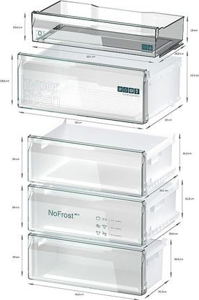 Lodówka Siemens iQ300 KG49NXIBF z zamrażalnikiem dolnym 203 cm Srebrna - zdjęcie 5