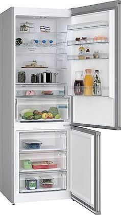 Lodówka Siemens iQ300 KG49NXIBF z zamrażalnikiem dolnym 203 cm Srebrna - zdjęcie 2
