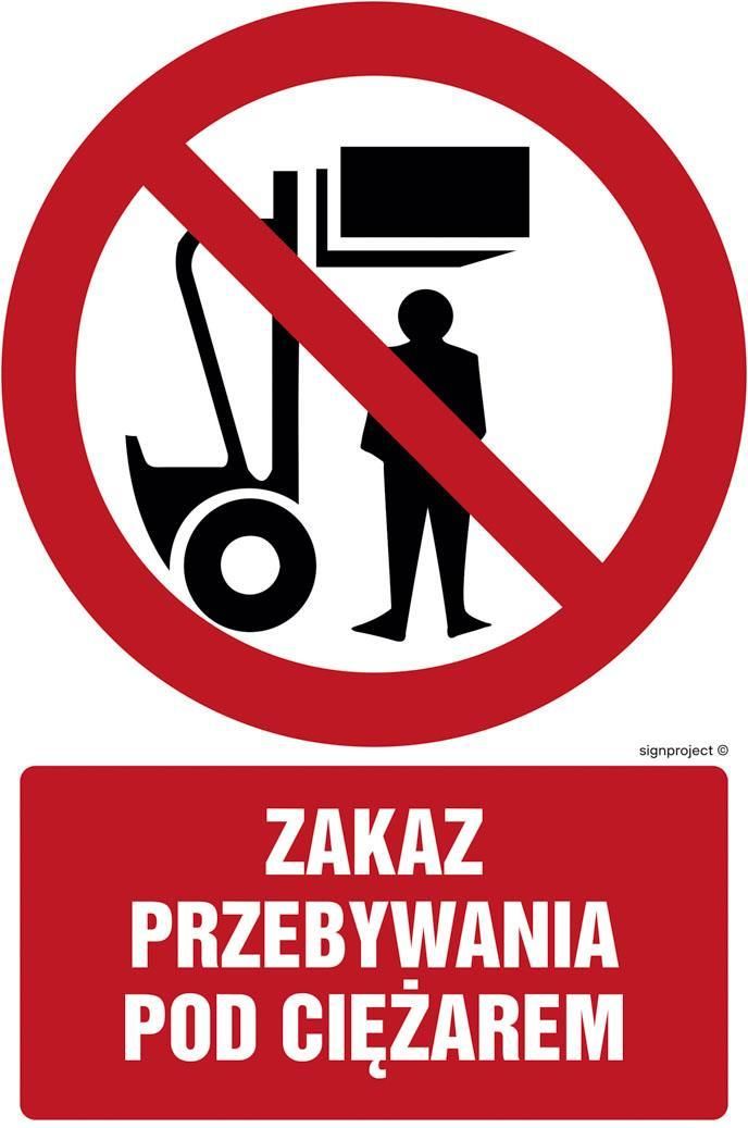 Gc017 Zakaz Przebywania Pod Ciężarem Ks Folia Podłogowa