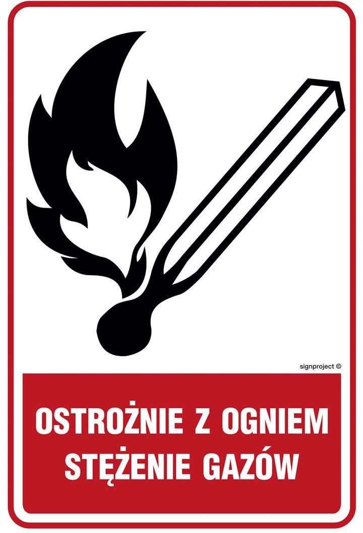 Zdjęcie Jd003 Ostrożnie Z Ogniem - Stężenie Gazów, Fn - Folia Samoprzylepna (75X100Mm) - Żarów