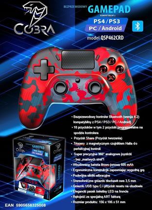 COBRA QSP462CRD Camo Czerwony - zdjęcie 3