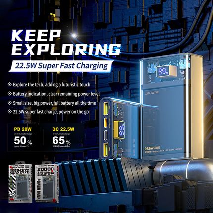Wekome Wp 319 Vanguard Series Power Bank 10000 Mah Super Charging Pd 20W Qc 22 5W - zdjęcie 3