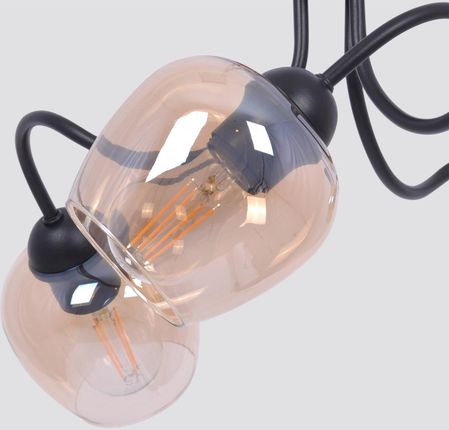 Potrójna lampa sufitowa z bursztynowymi kloszami K-5190 z serii DIUNA - zdjęcie 4