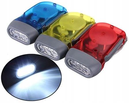 Bailong Dynamo Kinetyczna 3 Led Lampka + Aku Hit! - zdjęcie 2