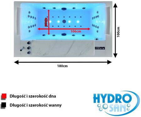 Hydro San Montana 925 Biały Marmur 180x100 MONTANA925WH - zdjęcie 4