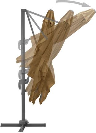 Vidaxl Parasol Ogrodowy Z Przenośną Podstawą Taupe 276348 - zdjęcie 3