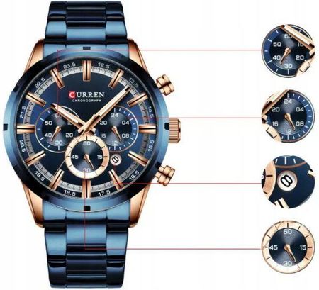 ZEGAREK MĘSKI CURREN ELEGANCKI CHRONOGRAF PREZENT - zdjęcie 3