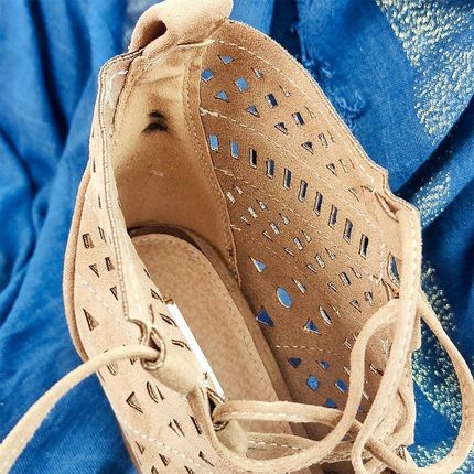 Botki boho na koturnie Beżowy 36 - zdjęcie 2