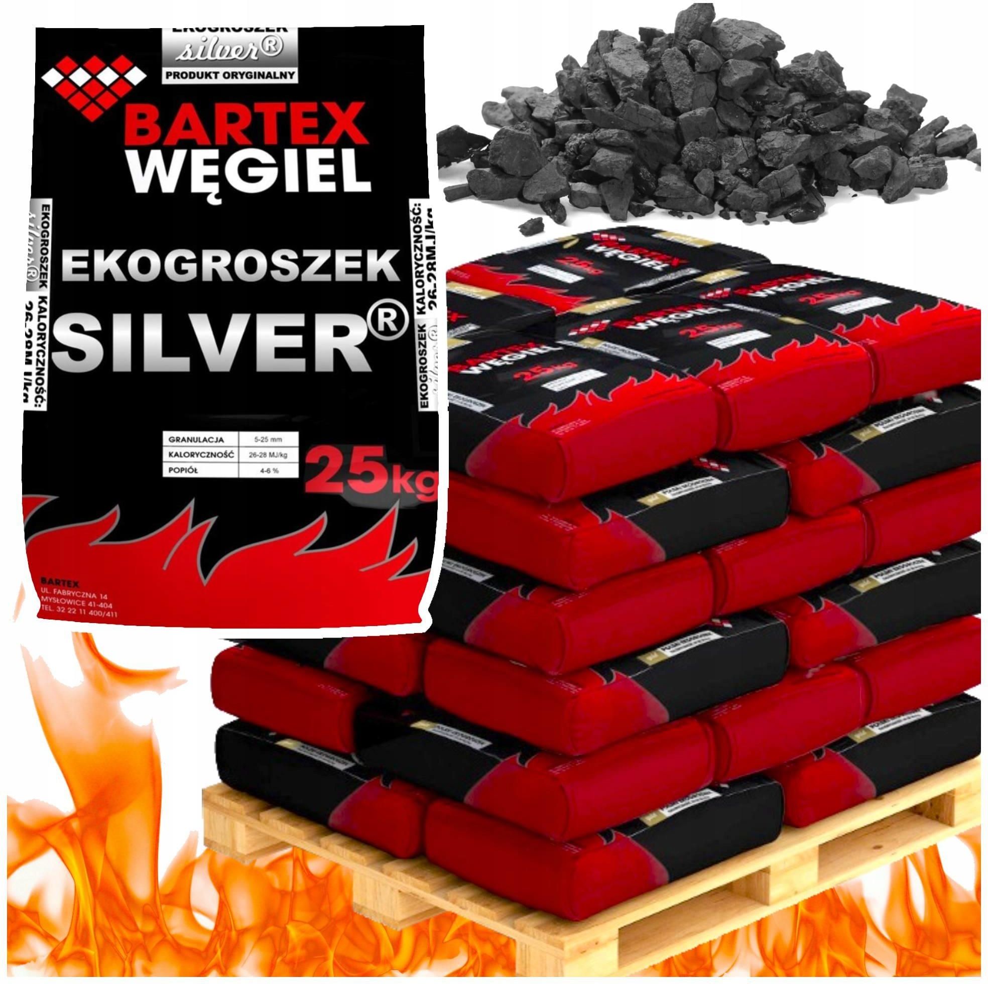 Materiały opałowe Bartex Węgiel Ekogroszek Silver Premium 1T 1000kg 26