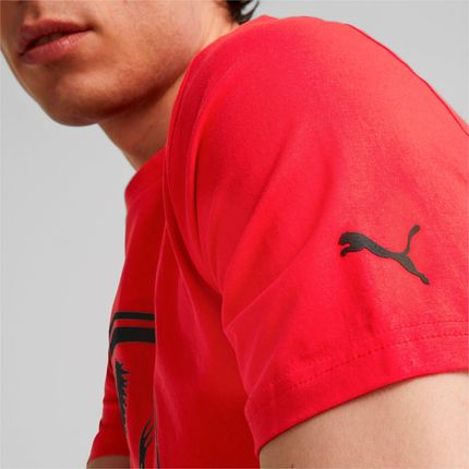 Koszulka męska Puma FERRARI RACE TONAL BIG SHIELD czerwona 62095102 - zdjęcie 2